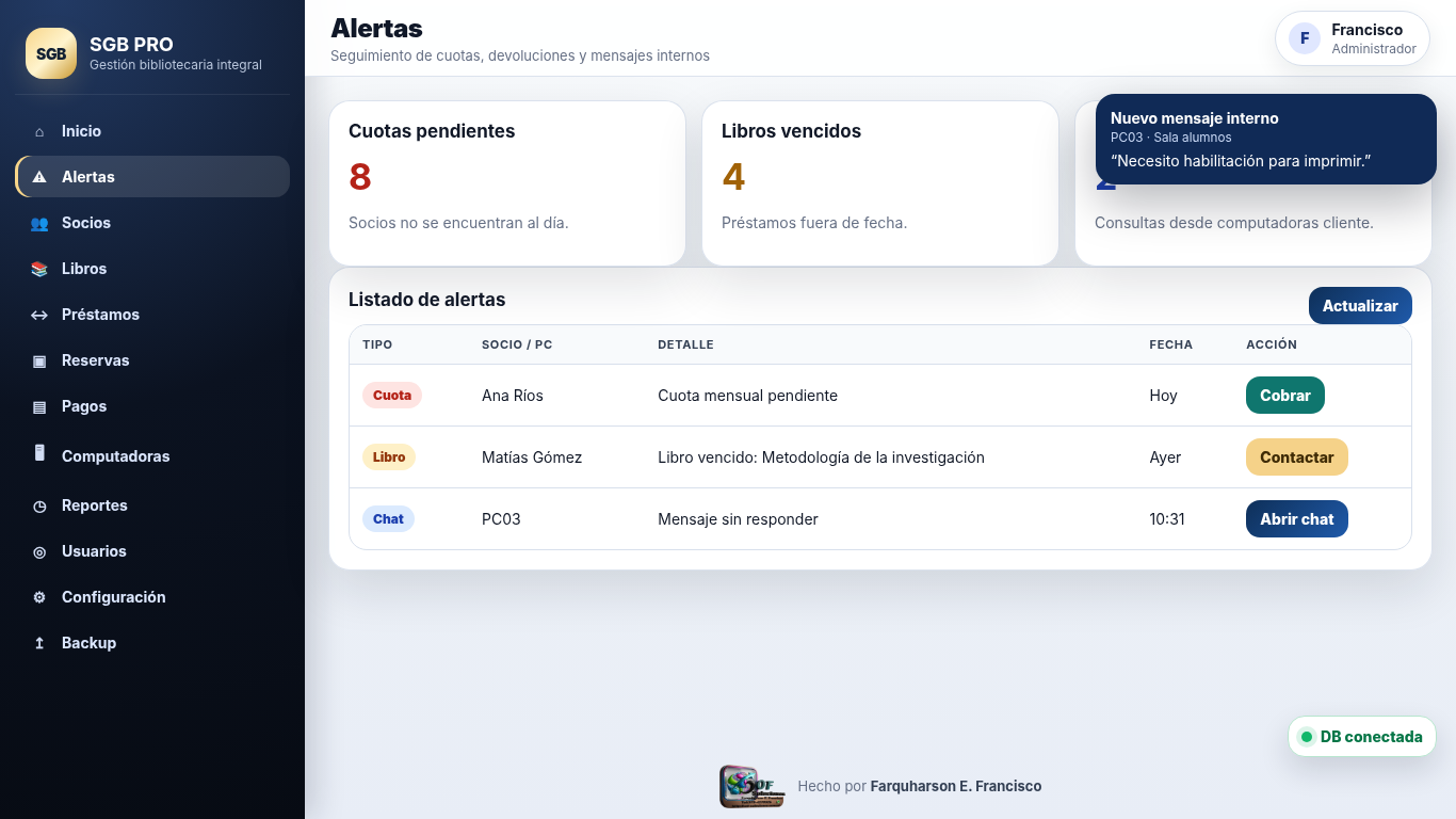 Captura 3 de Sistema Biblioteca SGB PRO